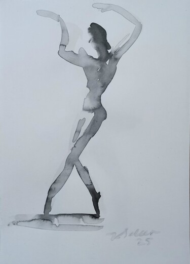 Disegno intitolato "Dancer Sketch I" da Irina Seller, Opera d'arte originale, Inchiostro