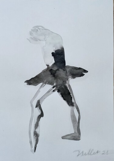 Desenho intitulada "Dancer Sketch II (T…" por Irina Seller, Obras de arte originais, Tinta