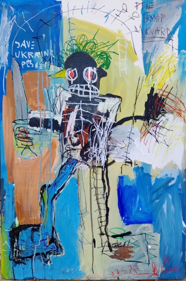 「Save Ukraine and Pa…」というタイトルの絵画 Hector O'Kaninによって, オリジナルのアートワーク, アクリル
