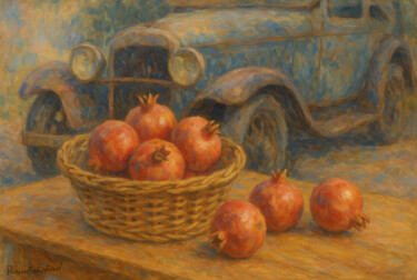 Tekening getiteld "Pomegranates of For…" door Parisa Sahafiasl, Origineel Kunstwerk, pigmenten
