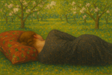 Disegno intitolato "Spring Revelation" da Parisa Sahafiasl, Opera d'arte originale, pigmenti