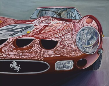 Pittura intitolato "Ferrari 250 gto" da Ivan Garbuzov, Opera d'arte originale, Olio Montato su Altro pannello rigido