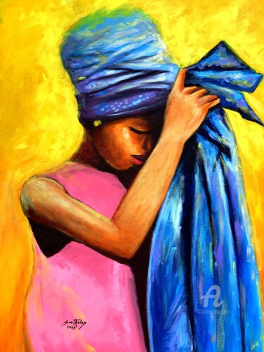 Headscarf Series Pintura intitulada "Headscarf Series" por Olaoluwa Smith, Obras de arte originais, Acrílico