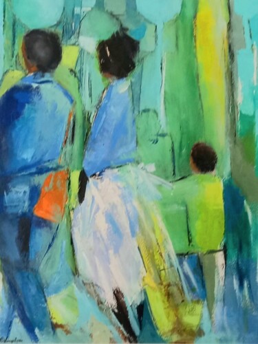 绘画 标题为“"LE TEMPS DES RETOU…” 由Marie-Paule Lingelser, 原创艺术品, 油 安装在纸板上