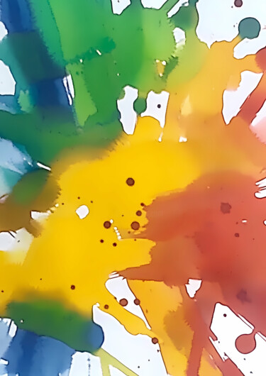 Colorful Vibrant Watercolor Splash Abstract Art Print 数字艺术 标题为“Colorful Vibrant Wa…” 由Diana Dimova - Traxi, 原创艺术品, 数字油画