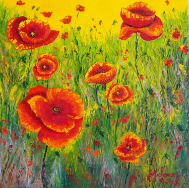 Eclat de couleurs Schilderij getiteld "Eclat de couleurs" door Gyslaine Pachet Micheneau, Origineel Kunstwerk, Olie