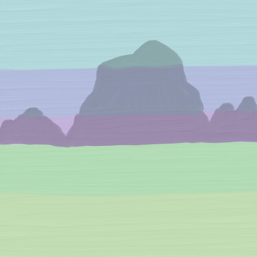 Digital Arts titled "Mountains" by Hans Korevaar, Original Artwork, Digital Painting