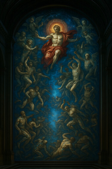 Arte digitale intitolato "La creazione di Ada…" da Neo Immortals, Opera d'arte originale, Immagine generata dall'IA Montato…