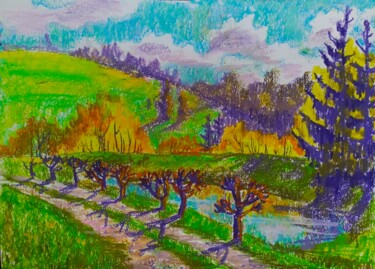 Landscape: Spring in Vibrant Color "Landscape: Spring i…" başlıklı Tablo Aliona F tarafından, Orijinal sanat, Pastel