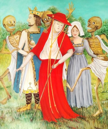 Peinture intitulée "Danse macabre selon…" par Matray Marie-Christine, Œuvre d'art originale, Huile