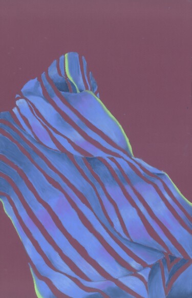 Drawing titled "Striped Folds One" by Kristine Facchetti, Original Artwork, Pastel
