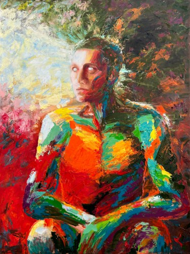 Pittura intitolato ""Angel of Peace"" da Tatyana Nefedova, Opera d'arte originale, Olio Montato su Telaio per barella in leg…