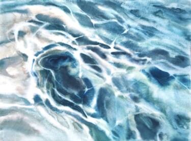 Painting titled "The seabed" by Elena Krivoruchenko, Original Artwork, Watercolor