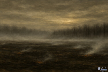 Embers of Desolation Pittura intitolato "Embers of Desolation" da Elio Segundo Sanchez, Opera d'arte originale, Olio