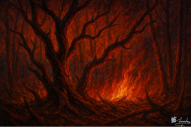 Whispers of the Burning Grove Ζωγραφική με τίτλο "Whispers of the Bur…" από Elio Segundo Sanchez, Αυθεντικά έργα τέχνης, Λάδι