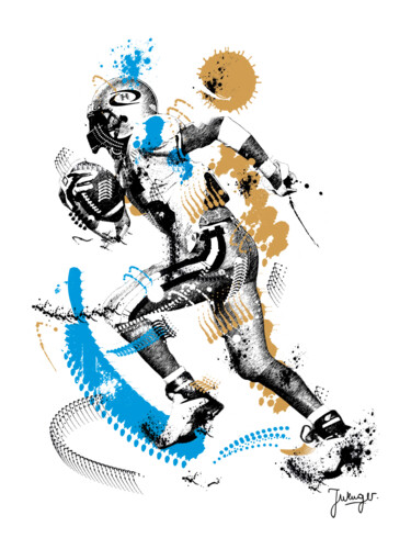 数字艺术 标题为“Football américain,…” 由Joelle Wenger, 原创艺术品, 2D数字工作