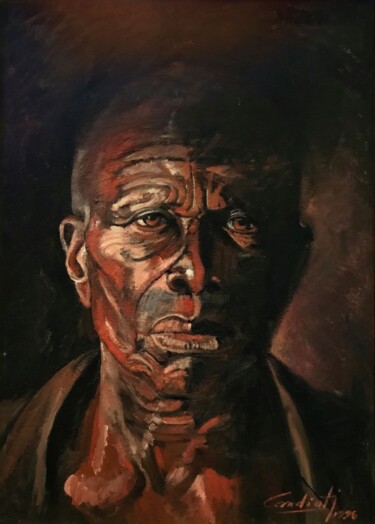 Pintura intitulada "AFRO" por Ana Candioti, Obras de arte originais, Óleo