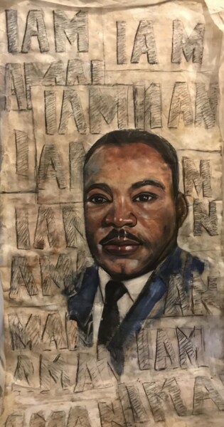 Peinture intitulée "I AM A MAN" par Ana Candioti, Œuvre d'art originale, Acrylique