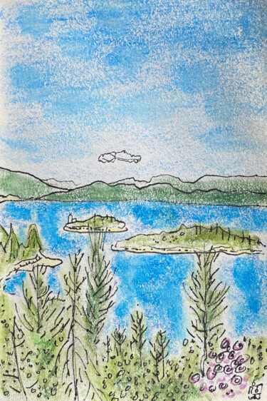 loch Carron près de Plockton Dessin intitulée "loch Carron près de…" par Frob, Œuvre d'art originale, Aquarelle