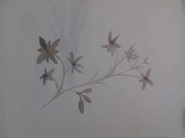 Painting titled "Fleur imaginaire n°…" by Eloi Camus, Original Artwork, Ink