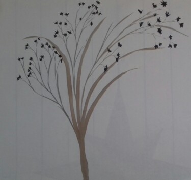 Painting titled "Fleur imaginaire n°…" by Eloi Camus, Original Artwork, Ink