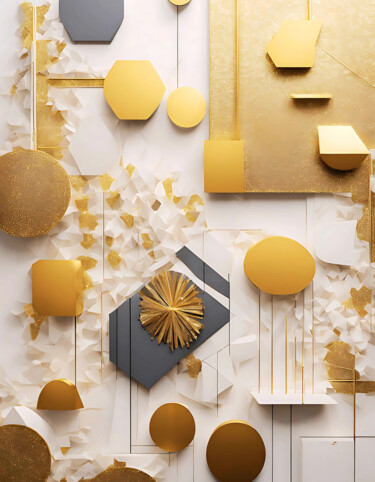 GOLDEN GEOMETRIC ORDER Digital Arts titled "GOLDEN GEOMETRIC OR…" by Umur Hozatli, Original Artwork, 3D Modeling