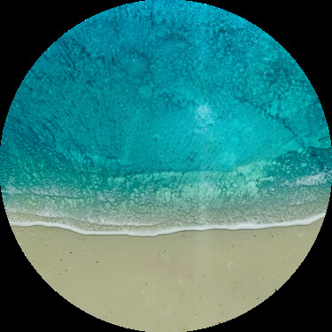 Pittura intitolato "Round Ocean #102" da Ana Hefco, Opera d'arte originale, Acrilico Montato su Pannello di legno