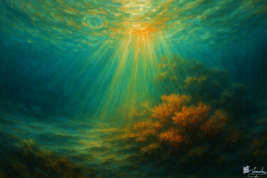 Pittura intitolato "Abyssal Dawn" da Elio Segundo Sanchez, Opera d'arte originale, Olio