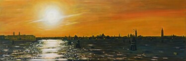 제목이 "Venezia 09, Laguna"인 미술작품 Jean-François Zanette로, 원작, 기름 나무 들것 프레임에 장착됨