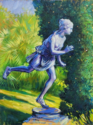 Ζωγραφική με τίτλο "Atalante. Peinture…" από Simanolya, Αυθεντικά έργα τέχνης, Λάδι Τοποθετήθηκε στο Ξύλινο φορείο σκελετό