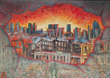 「Día uno」というタイトルの絵画 Nardusによって, オリジナルのアートワーク, オイル ウッドストレッチャーフレームにマウント