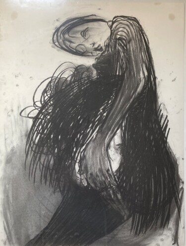 Drawing titled "Vrouw III" by Koenraad De Turck, Original Artwork, Charcoal