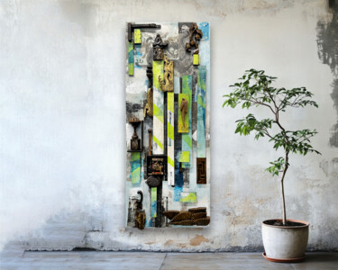 Schilderij getiteld "Riptide" door Jeff Doud, Origineel Kunstwerk, Acryl Gemonteerd op Houten paneel