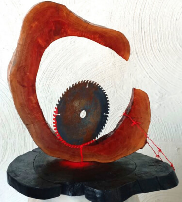 THORNS OF CONSCIOUSNESS: TRACES OF NATURE AND INTERVENTION Sculptuur getiteld "THORNS OF CONSCIOUS…" door Umur Hozatli, Origineel Kunstwerk, Hout