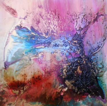 Painting titled ""GRACE D'AILE"" by Paula Clemence, Original Artwork, Lacquer Mounted on Wood Stretcher frame