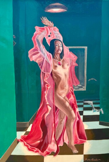 Pittura intitolato "Flesh and blood" da Nestor Abraham Hernandez Medellin, Opera d'arte originale, Olio