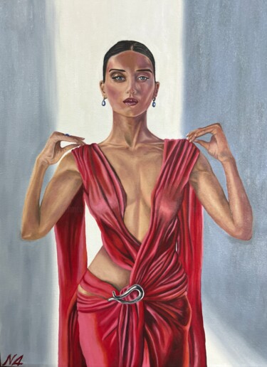The look 绘画 标题为“The look” 由Nestor Abraham Hernandez Medellin, 原创艺术品, 油