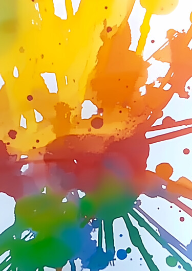 Abstract Watercolor Splash Art Print Bright Colors 印花与版画 标题为“Abstract Watercolor…” 由Diana Dimova - Traxi, 原创艺术品, 数字油画