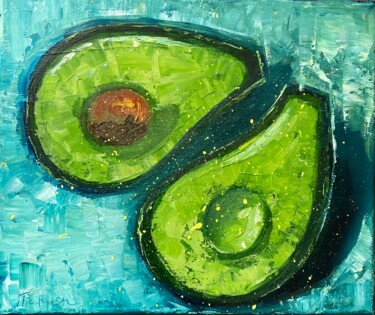 绘画 标题为“Avocado” 由Takush, 原创艺术品, 油 安装在木质担架架上