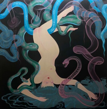 绘画 标题为“Snake pit” 由Marina Domogatskaia (Trophy Tropic), 原创艺术品, 丙烯