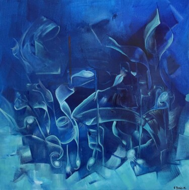 Pittura intitolato "Profondeur" da Véronique Denis, Opera d'arte originale, Acrilico Montato su Telaio per barella in legno