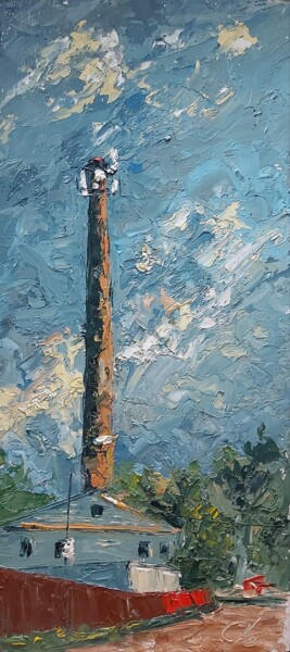 Painting titled "ТОЧКА ДОСТУПА" by Alexey Smirnov (SAVART), Original Artwork, Oil