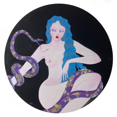 Painting titled "Tame by touch" by Marina Domogatskaia (Trophy Tropic), Original Artwork, Acrylic Mounted on Wood Stretcher…