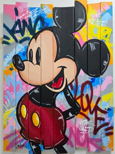绘画 标题为“OG Mickey” 由Nacks, 原创艺术品, 丙烯 安装在其他刚性面板上
