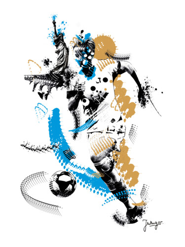 Megan Rapinoe, le foot au féminin Digital Arts με τίτλο "Megan Rapinoe, le f…" από Joelle Wenger, Αυθεντικά έργα τέχνης, 2D ψηφιακή εργασία