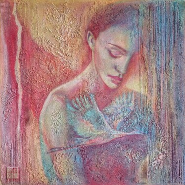 In her dreams she was a bird 绘画 标题为“In her dreams she w…” 由Anna Shuvaeva, 原创艺术品, 丙烯 安装在木质担架架上