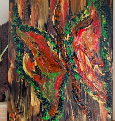 Schilderij getiteld "butterfly" door Ulia Zaklikovskaa, Origineel Kunstwerk, Acryl
