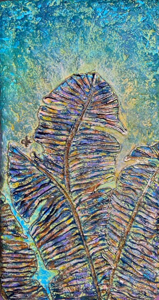 Schilderij getiteld "Palm Leaves 1" door Tiphanie Canada, Origineel Kunstwerk, Acryl