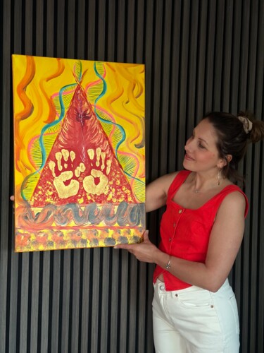 Malerei mit dem Titel "pyramid" von Ulia Zaklikovskaa, Original-Kunstwerk, Acryl