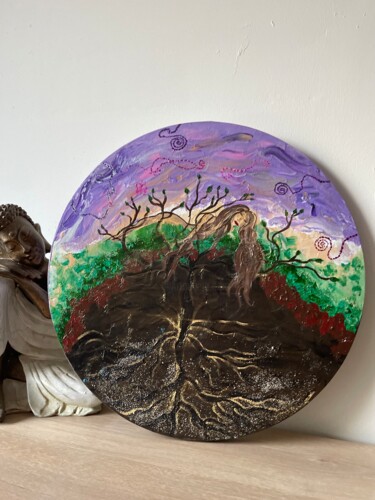 Painting titled "blessing of mother…" by Ulia Zaklikovskaa, Original Artwork, Acrylic